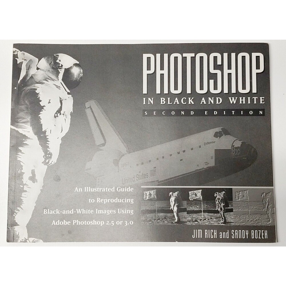 VTG Photoshop Nasa Theme 90s Black White 2.5 3.0 Guide Book 2nd Ed Collectible